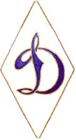 Громоздкая и перенасыщенная эмблема недолго просуществовала и была вскоре заменена новой, с изображением большой прописной буквы «Д» в ромбе.